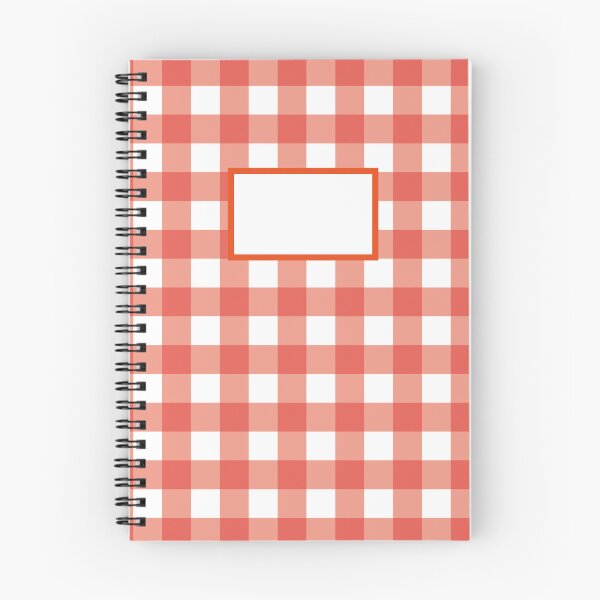 Artikelvorschau, Rotes Gingham-Notizbuch entworfen und verkauft von poppypaperworks.