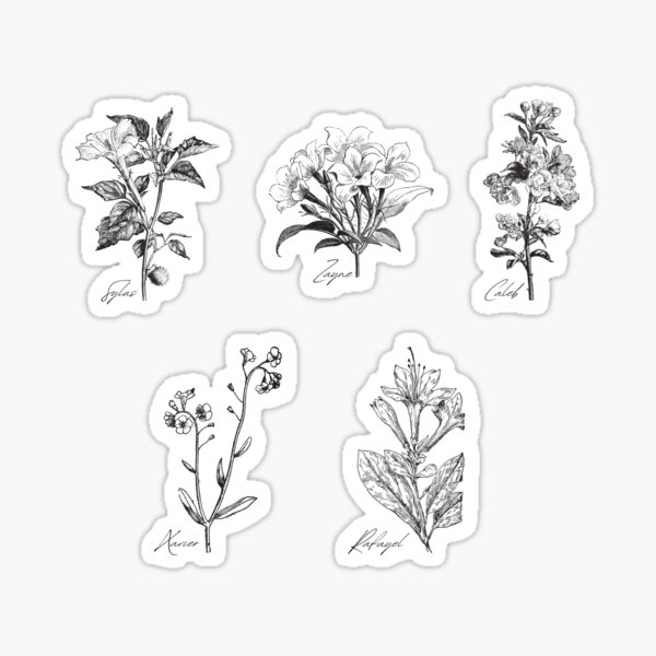 Love and Deepspace | Official Flowers | Otome Game | LADS | LADS Boys Flowers | Vintage Flowers | Floral | Love & Deepspace Sticker