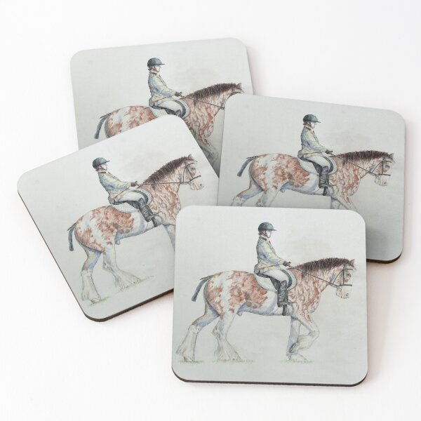 Item preview, Coloured pencil drawing of Clydesdale  heavy horse and rider. designed and sold by Umdash919.