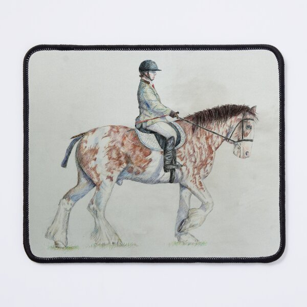 Item preview, Coloured pencil drawing of Clydesdale heavy horse and rider. designed and sold by Umdash919.