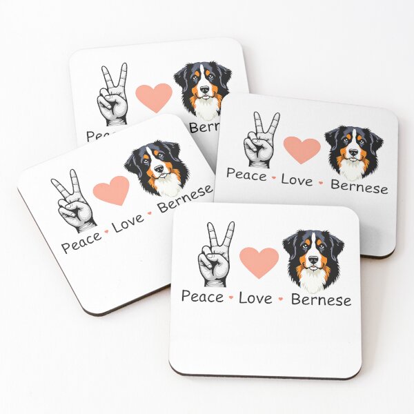 Artikelvorschau, Berner Sennenhund Berner Hund Peace Love Berner entworfen und verkauft von SlocifieShop.