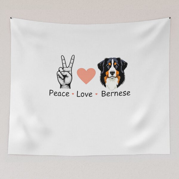 Artikelvorschau, Berner Sennenhund Berner Hund Peace Love Berner entworfen und verkauft von SlocifieShop.