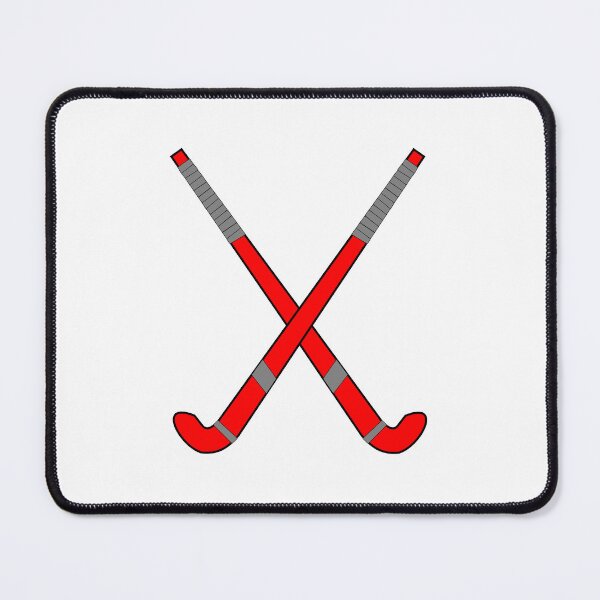 Item preview, Crossed red field hockey sticks in comic design designed and sold by FreshFruitz.