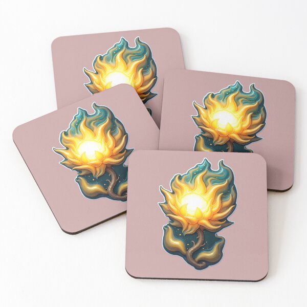 Item preview, Glowing Golden Lotus Flower stickers - Spiritual Fire Print designed and sold by Thread-Verse.