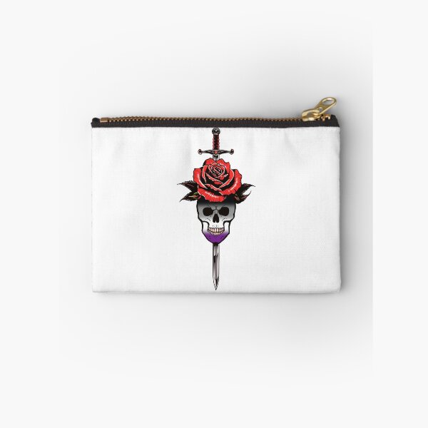 Item preview, Gothic Asexual Skull & Rose Dagger – Asexual Pride Flag Design designed and sold by Travelslightly.