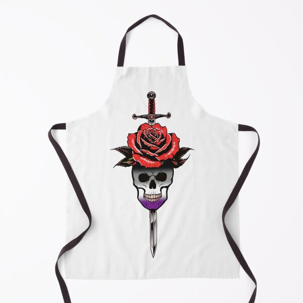 Item preview, Gothic Asexual Skull & Rose Dagger – Asexual Pride Flag Design designed and sold by Travelslightly.