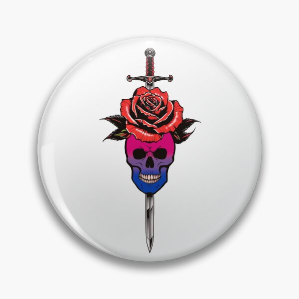 Item preview, Gothic Bisexual Skull & Rose Dagger – Bisexual Pride Flag Design designed and sold by Travelslightly.