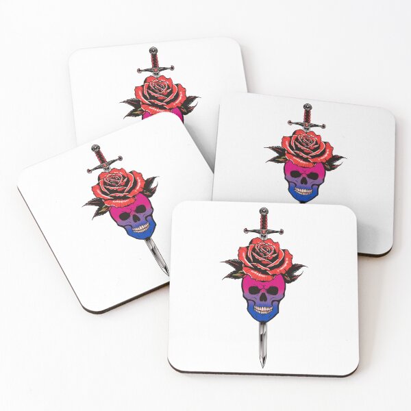 Item preview, Gothic Bisexual Skull & Rose Dagger – Bisexual Pride Flag Design designed and sold by Travelslightly.