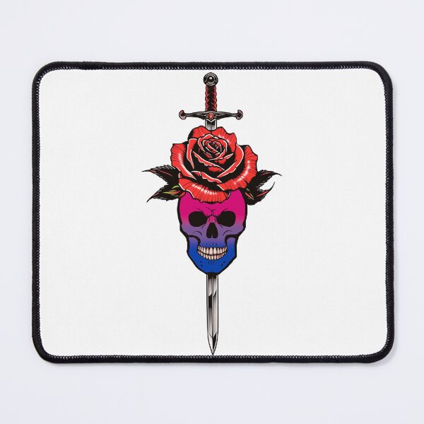 Item preview, Gothic Bisexual Skull & Rose Dagger – Bisexual Pride Flag Design designed and sold by Travelslightly.