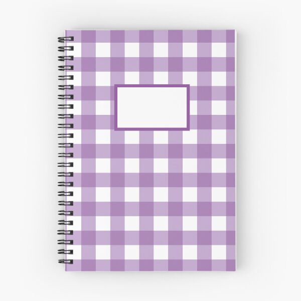 Artikelvorschau, Lilafarbenes Gingham-Notizbuch entworfen und verkauft von poppypaperworks.