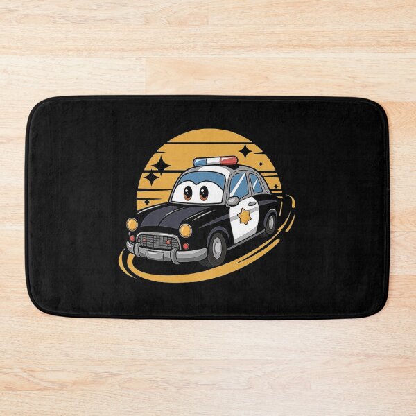 Item preview, Cute Cartoon Police Car - Fun Vintage Patrol Car Illustration designed and sold by love3617.
