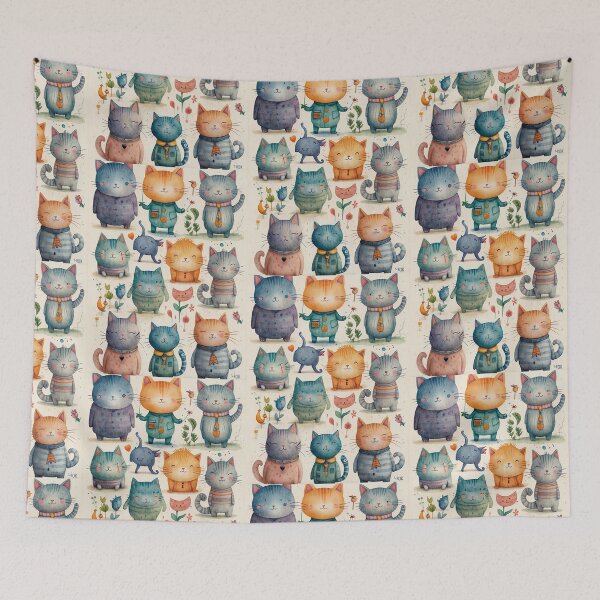 Item preview, Quirky cats designed and sold by Marginalia Workshop.