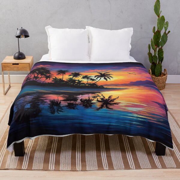 Item preview, A sunset on a tropical island paints the sky with brilliant colors designed and sold by emaga.