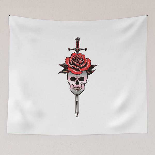 Item preview, Gothic Demigirl Skull & Rose Dagger – Demigirl Pride Flag Design designed and sold by Travelslightly.