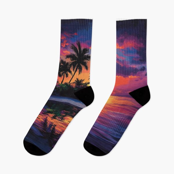 Item preview, Paradise Island Sunset - Warm Seaside Illustration designed and sold by Emaga Digital Studio.