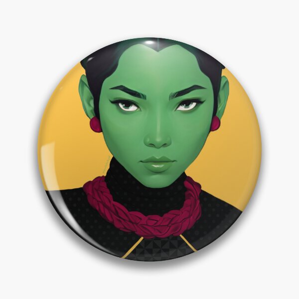 Item preview, Green Alien Woman Bright Pop Art designed and sold by orionlodubyal.