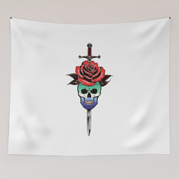 Item preview, Gothic Gay MLM Skull & Rose Dagger – MLM Pride Flag Design designed and sold by Travelslightly.