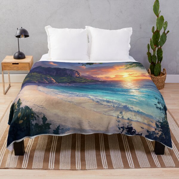 Item preview, Colorful Coastal Sunset - Tropical Travel Artwork designed and sold by Emaga Digital Studio.