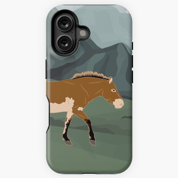 Aperçu de l'œuvre Cheval de Przewalski, cheval primitif, cheval isabelle avec paysage, races de chevaux de la Mongolie créée et vendue par WebEquitation®.