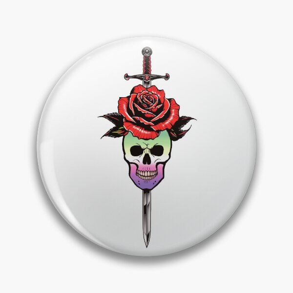 Item preview, Gothic Genderfae Skull & Rose Dagger – Genderdoe Pride Flag Design designed and sold by Travelslightly.