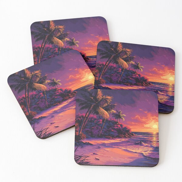 Item preview, A sunset on a tropical island paints the sky with brilliant colors designed and sold by emaga.
