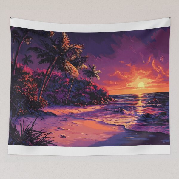 Item preview, A sunset on a tropical island paints the sky with brilliant colors designed and sold by emaga.