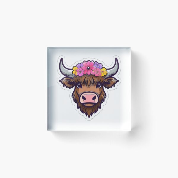 Item preview, Cow with flower crown designed and sold by JIGUWORLD.