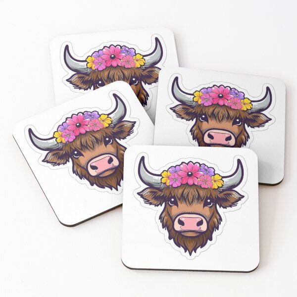 Item preview, Cow with flower crown designed and sold by JIGUWORLD.