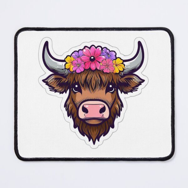 Item preview, Cow with flower crown designed and sold by JIGUWORLD.
