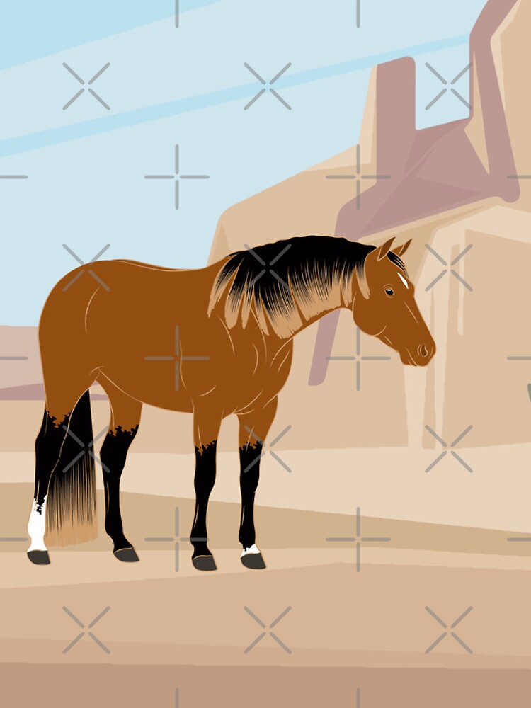 Aperçu 4 sur 4. Coque iPhone avec l'œuvre Quarter Horse, cheval isabelle avec paysage, cheval de selle, races de chevaux des États unis créée et vendue par WebEquitation.