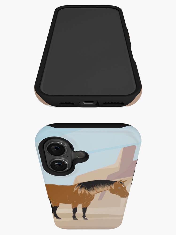 Aperçu 3 sur 4. Coque iPhone avec l'œuvre Quarter Horse, cheval isabelle avec paysage, cheval de selle, races de chevaux des États unis créée et vendue par WebEquitation.
