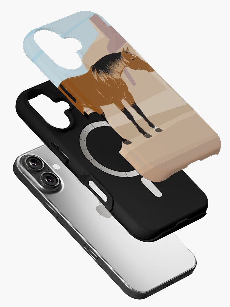 Aperçu 2 sur 4. Coque iPhone avec l'œuvre Quarter Horse, cheval isabelle avec paysage, cheval de selle, races de chevaux des États unis créée et vendue par WebEquitation.