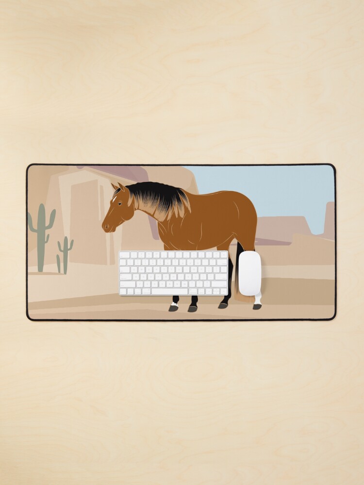 Aperçu 1 sur 5. Tapis de souris avec l'œuvre Quarter Horse, cheval isabelle avec paysage, cheval de selle, races de chevaux des États unis créée et vendue par WebEquitation.