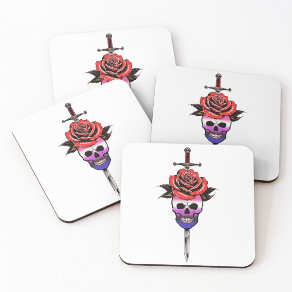 Item preview, Gothic Genderfluid Skull & Rose Dagger – Genderfluid Pride Flag Design designed and sold by Travelslightly.