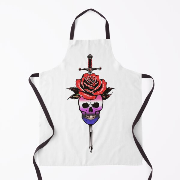 Item preview, Gothic Genderfluid Skull & Rose Dagger – Genderfluid Pride Flag Design designed and sold by Travelslightly.