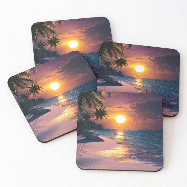 Item preview, A sunset on a tropical island paints the sky with brilliant colors designed and sold by emaga.
