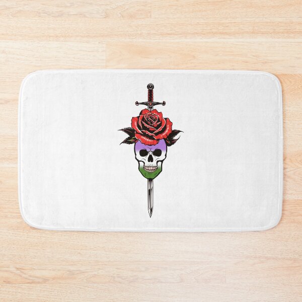 Item preview, Gothic Genderqueer Skull & Rose Dagger – Genderqueer Pride Flag Design designed and sold by Travelslightly.