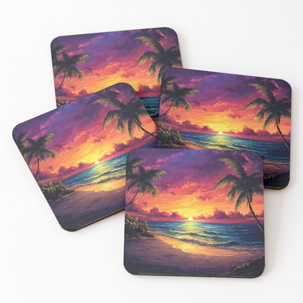 Item preview, A sunset on a tropical island paints the sky with brilliant colors designed and sold by emaga.