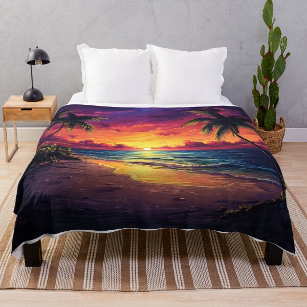 Item preview, A sunset on a tropical island paints the sky with brilliant colors designed and sold by emaga.