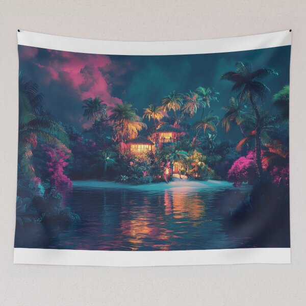 Item preview, A sunset on a tropical island paints the sky with brilliant colors designed and sold by emaga.