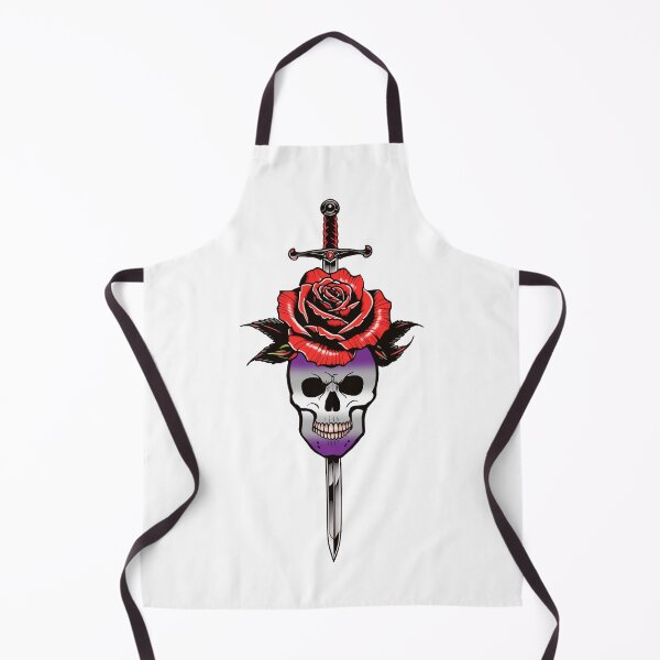 Item preview, Gothic Greysexual Skull & Rose Dagger – Graysexual Pride Flag Design designed and sold by Travelslightly.