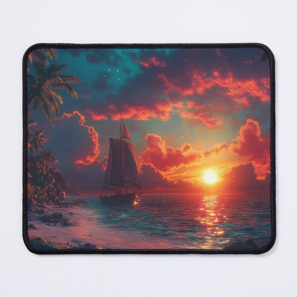 Item preview, A sunset on a tropical island paints the sky with brilliant colors designed and sold by emaga.