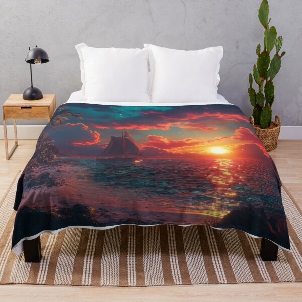 Item preview, A sunset on a tropical island paints the sky with brilliant colors designed and sold by emaga.