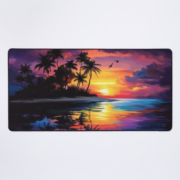 Item preview, A sunset on a tropical island paints the sky with brilliant colors designed and sold by emaga.