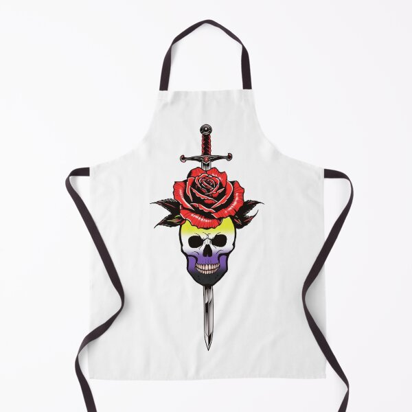 Item preview, Gothic Nonbinary Skull & Rose Dagger – Nonbinary Pride Flag Design designed and sold by Travelslightly.
