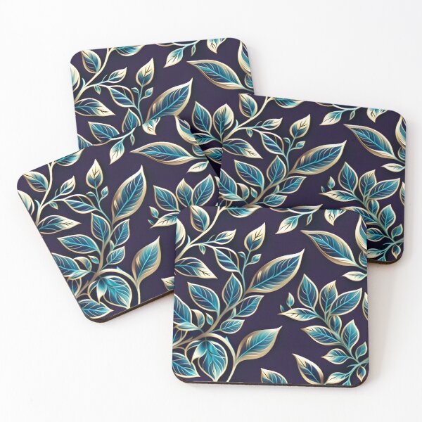 Item preview, Midnight Sapphire & Gold Foliage | Elegant Botanical Pattern designed and sold by Juliette Ozkalfayan.