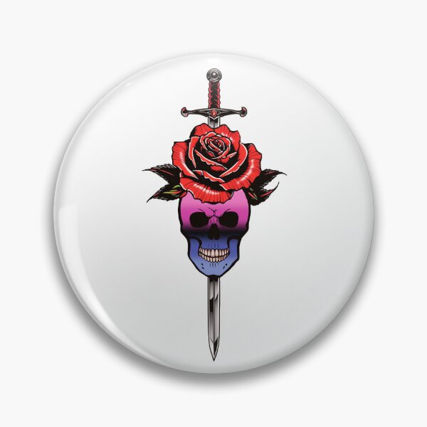 Item preview, Gothic Omnisexual Skull & Rose Dagger – Omnisexual Pride Flag Design designed and sold by Travelslightly.
