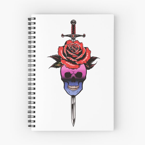 Item preview, Gothic Omnisexual Skull & Rose Dagger – Omnisexual Pride Flag Design designed and sold by Travelslightly.