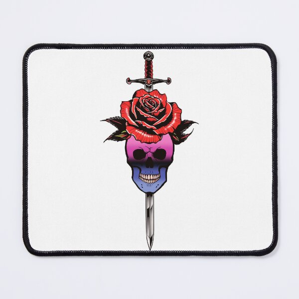 Item preview, Gothic Omnisexual Skull & Rose Dagger – Omnisexual Pride Flag Design designed and sold by Travelslightly.