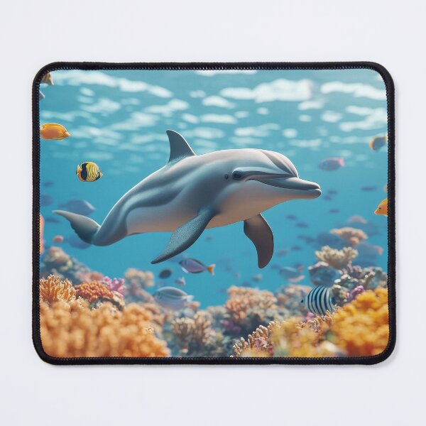 Item preview, Tropical Dolphin Encounter - Colorful Marine Life Art designed and sold by Emaga Digital Studio.